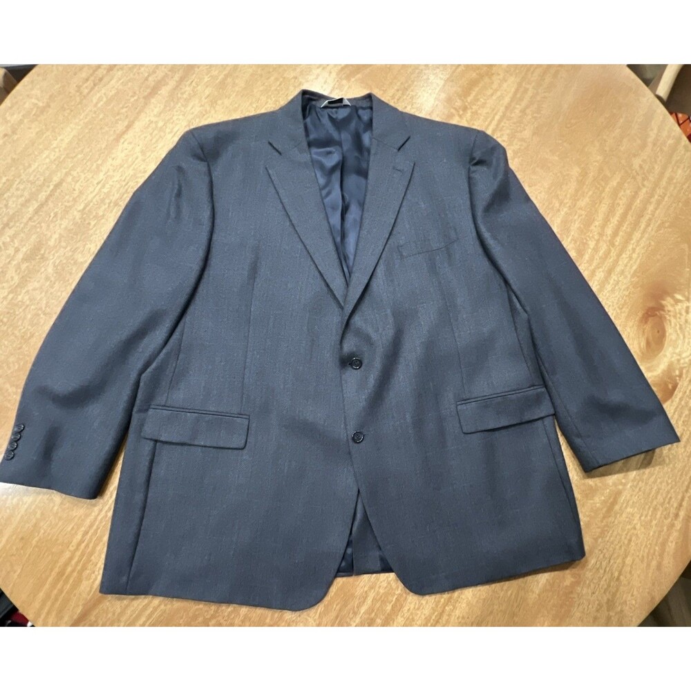 Joseph & Feiss 54L Charcoal‎ Gray 100% Wool Blazer Jacket Sport Coat EUC
